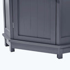 Meuble d'angle triangulaire pour salle de bain avec étagère