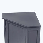 Meuble d'angle triangulaire pour salle de bain avec étagère