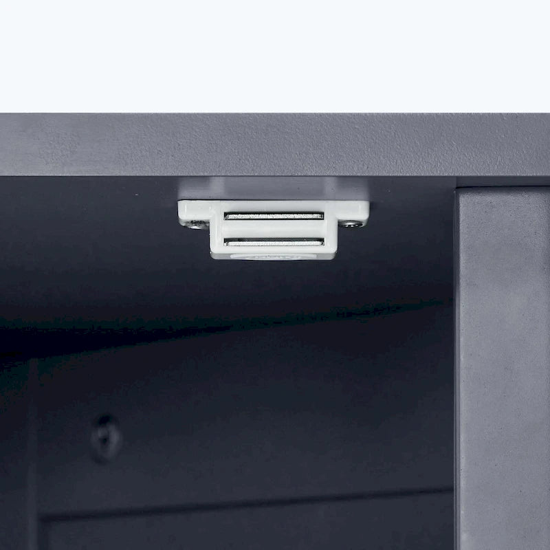 Meuble d'angle triangulaire pour salle de bain avec étagère