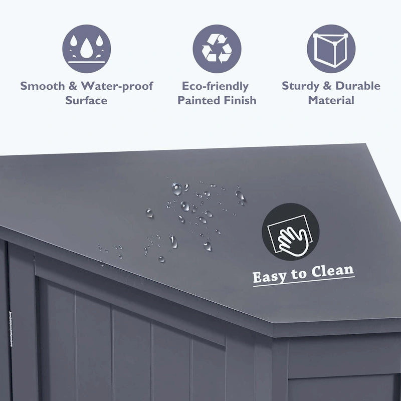 Meuble d'angle triangulaire pour salle de bain avec étagère