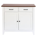Buffet en bois blanc à 2 tiroirs et 2 portes - 83,3 cm (H) x 91 cm (L) x 40 cm (P)