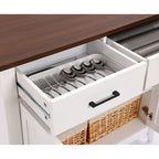 Buffet en bois blanc à 2 tiroirs et 2 portes - 83,3 cm (H) x 91 cm (L) x 40 cm (P)