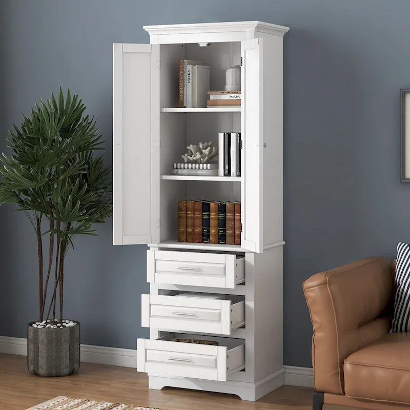 Armoire de rangement haute à trois tiroirs