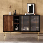 Buffet moderne du milieu du siècle 55.12, meuble à 3 portes, structure en bois massif multicouche, placage noyer, entièrement assemblé - 55.12