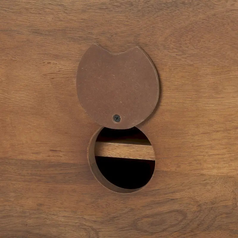 Meuble d'appoint Maddox en bois massif brun moyen avec cadre en fer noir et 2 portes