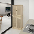 Armoire à 4 portes avec 1 tiroir et 4 étagères intérieures réglables, meuble de rangement