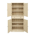 Armoire à 4 portes avec 1 tiroir et 4 étagères intérieures réglables, meuble de rangement