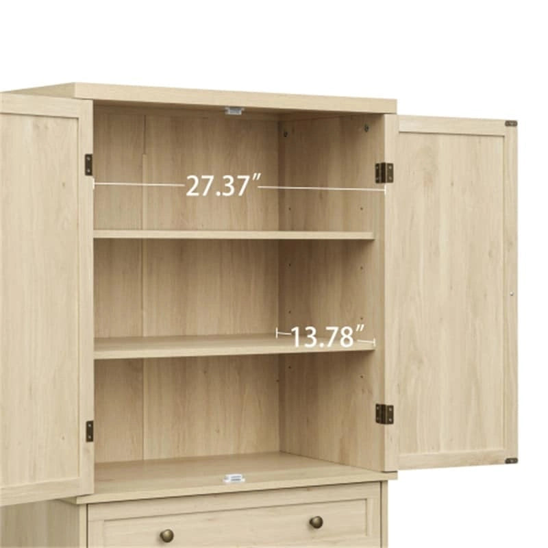 Armoire à 4 portes avec 1 tiroir et 4 étagères intérieures réglables, meuble de rangement