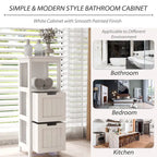 Meuble de rangement sur pied à 2 tiroirs pour salle de bain, étagère de rangement