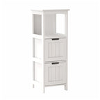 Meuble de rangement sur pied à 2 tiroirs pour salle de bain, étagère de rangement