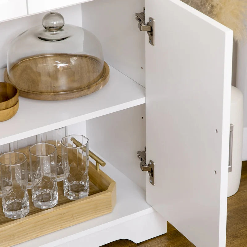 Buffet de cuisine moderne HOMCOM avec de nombreux rangements, 3 tiroirs, placards et étagère réglable