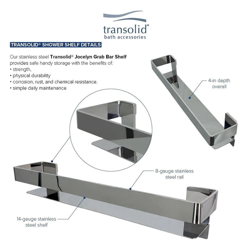 Transolid JGBS20 Jocelyn Étagère barre d'appui 20 po - 20 x 4 x 3