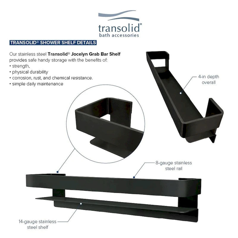 Transolid JGBS20 Jocelyn Étagère barre d'appui 20 po - 20 x 4 x 3