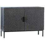 Buffet contemporain Cordilia 47 pouces en pin noir recyclé et fer, à 2 portes