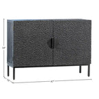Buffet contemporain Cordilia 47 pouces en pin noir recyclé et fer, à 2 portes