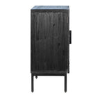 Buffet contemporain Cordilia 47 pouces en pin noir recyclé et fer, à 2 portes