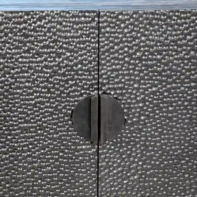 Buffet contemporain Cordilia 47 pouces en pin noir recyclé et fer, à 2 portes
