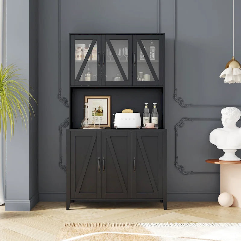 Armoire de rangement pour garde-manger avec portes vitrées - Non applicable