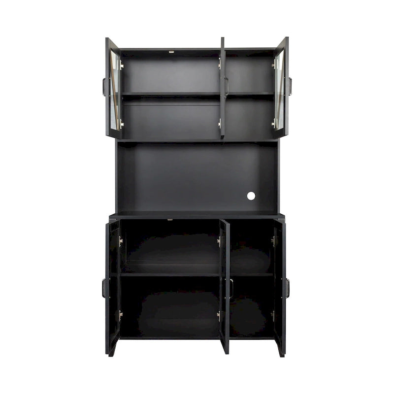 Armoire de rangement pour garde-manger avec portes vitrées - Non applicable