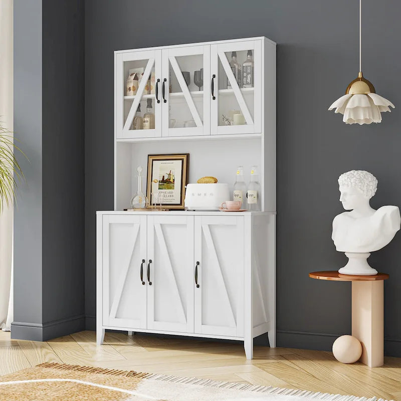Armoire de rangement pour garde-manger avec portes vitrées - Non applicable