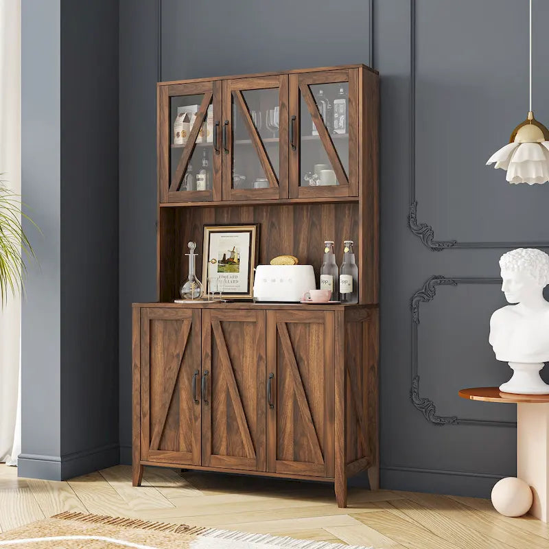 Armoire de rangement pour garde-manger avec portes vitrées - Non applicable