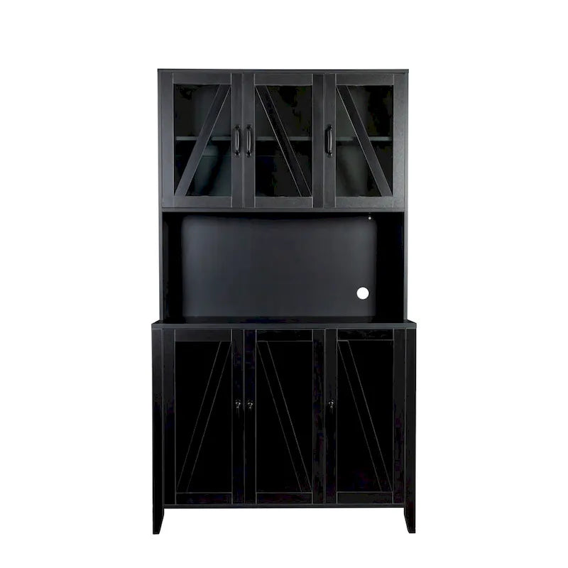 Armoire de rangement pour garde-manger avec portes vitrées - Non applicable