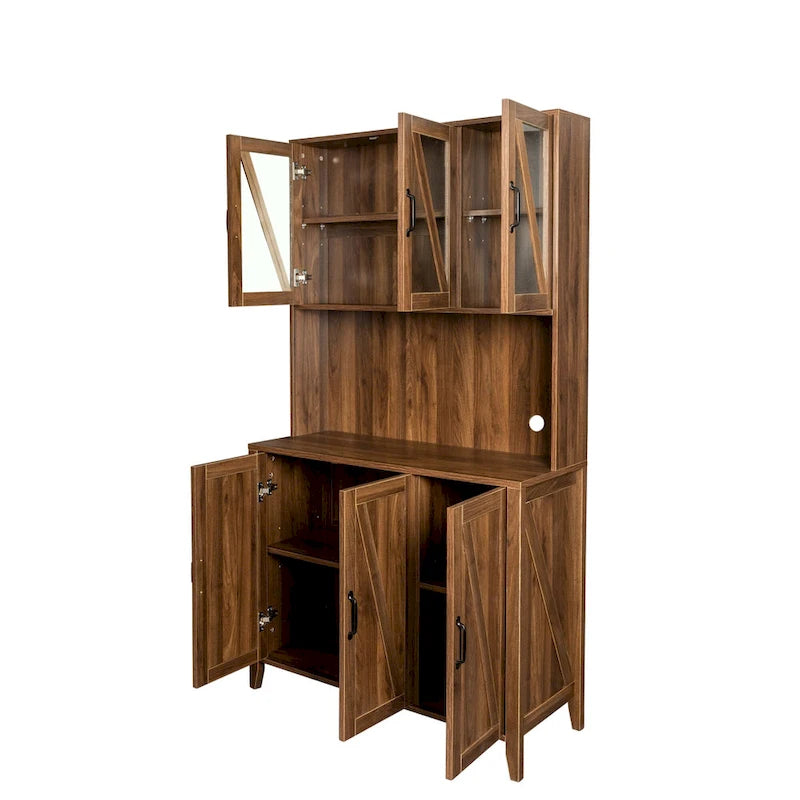 Armoire de rangement pour garde-manger avec portes vitrées - Non applicable