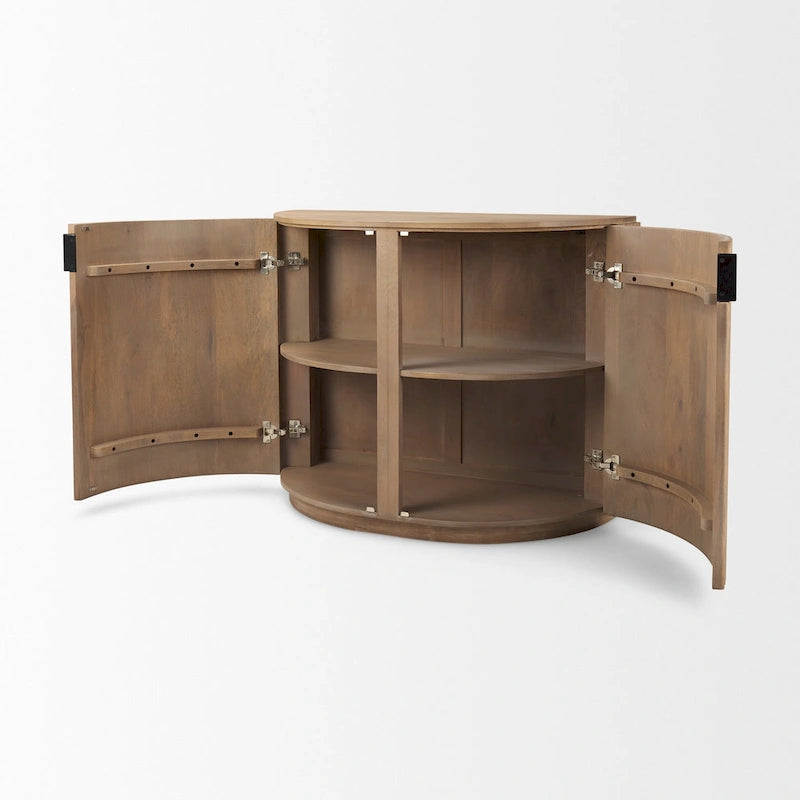 Meuble d'appoint en bois massif brun clair Terra