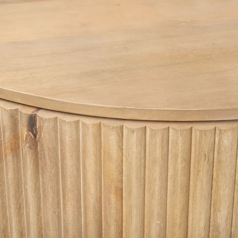 Meuble d'appoint en bois massif brun clair Terra