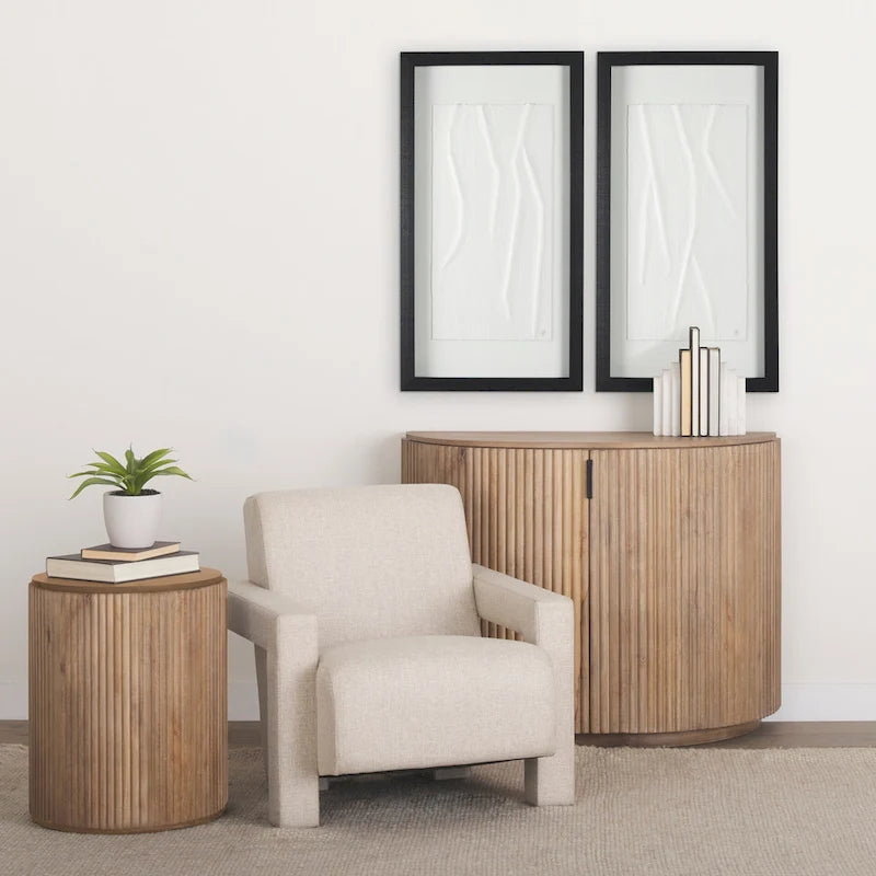 Meuble d'appoint en bois massif brun clair Terra