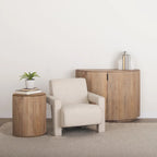 Meuble d'appoint en bois massif brun clair Terra