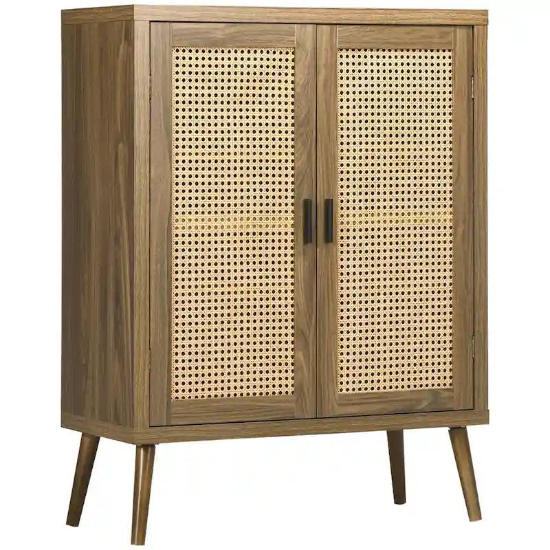 Buffet HOMCOM avec portes décorées en rotin