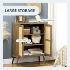Buffet HOMCOM avec portes décorées en rotin