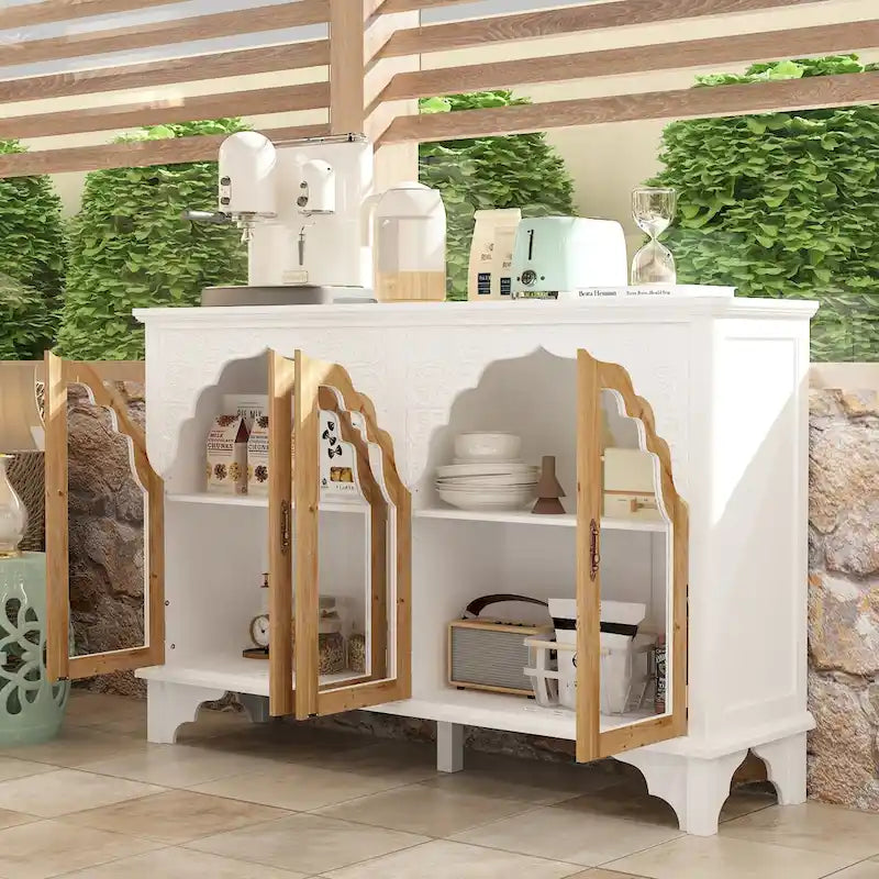 Meuble de salle de bain en bois sculpté, meuble d'appoint, buffet, verre acrylique