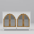 Meuble de salle de bain en bois sculpté, meuble d'appoint, buffet, verre acrylique