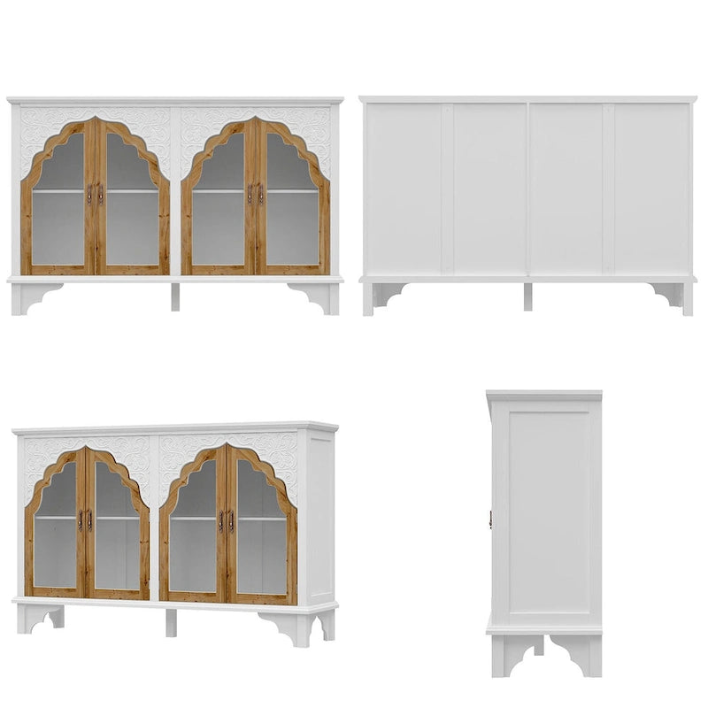 Meuble de salle de bain en bois sculpté, meuble d'appoint, buffet, verre acrylique