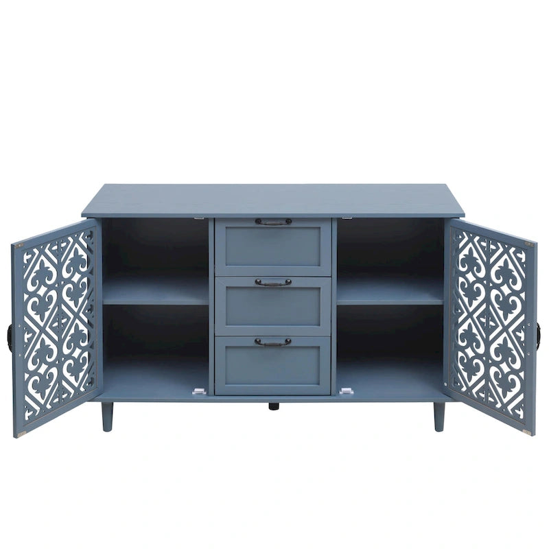 Meuble de rangement d'appoint avec 2 portes et 3 tiroirs