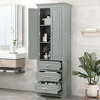 Armoire de rangement haute pour salle de bain avec trois tiroirs