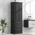 Armoire de rangement haute pour salle de bain avec trois tiroirs