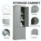 Armoire de rangement haute pour salle de bain avec trois tiroirs