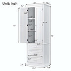 Armoire de rangement haute pour salle de bain avec trois tiroirs