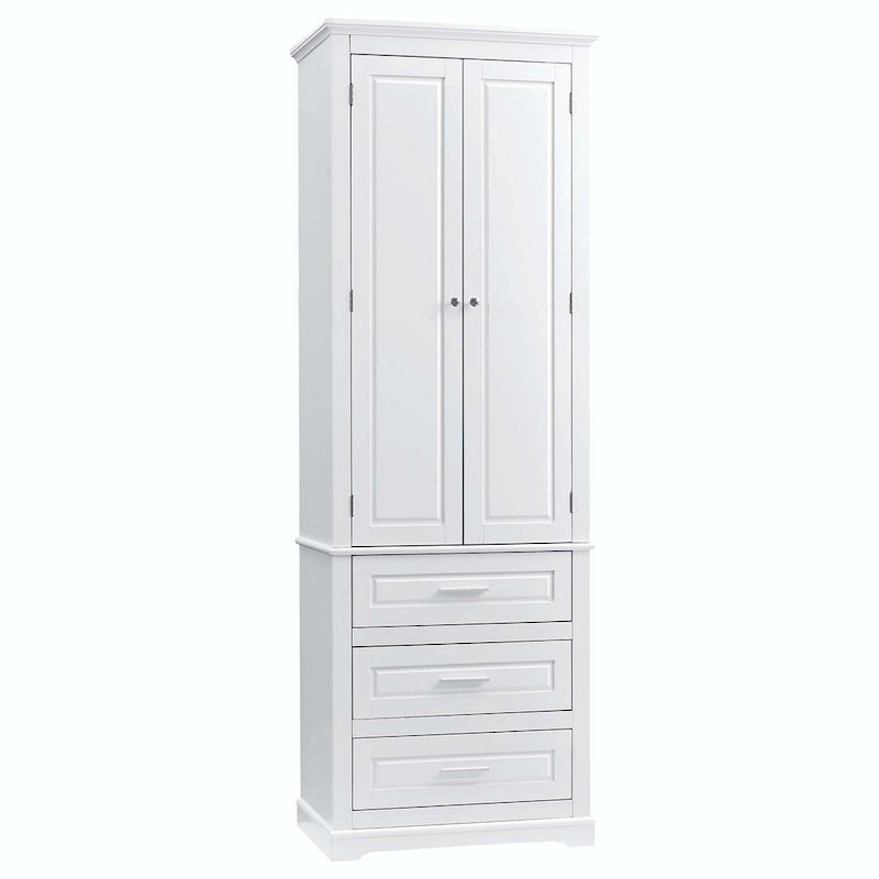 Armoire de rangement haute pour salle de bain avec trois tiroirs