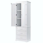 Armoire de rangement haute pour salle de bain avec trois tiroirs
