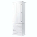 Armoire de rangement haute pour salle de bain avec trois tiroirs