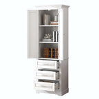 Armoire de rangement haute pour salle de bain avec trois tiroirs