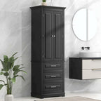 Armoire de rangement haute pour salle de bain avec trois tiroirs