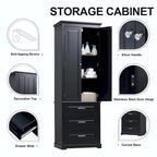 Armoire de rangement haute pour salle de bain avec trois tiroirs
