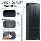 Armoire de rangement haute pour salle de bain avec trois tiroirs