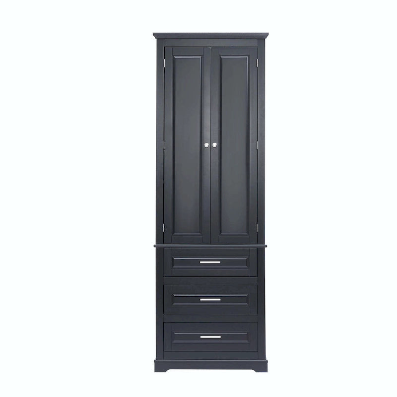 Armoire de rangement haute pour salle de bain avec trois tiroirs