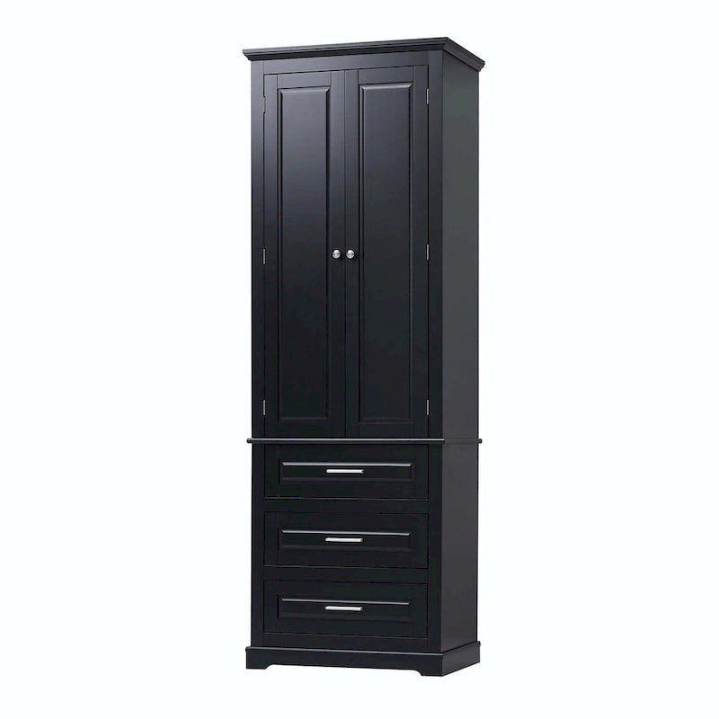 Armoire de rangement haute pour salle de bain avec trois tiroirs